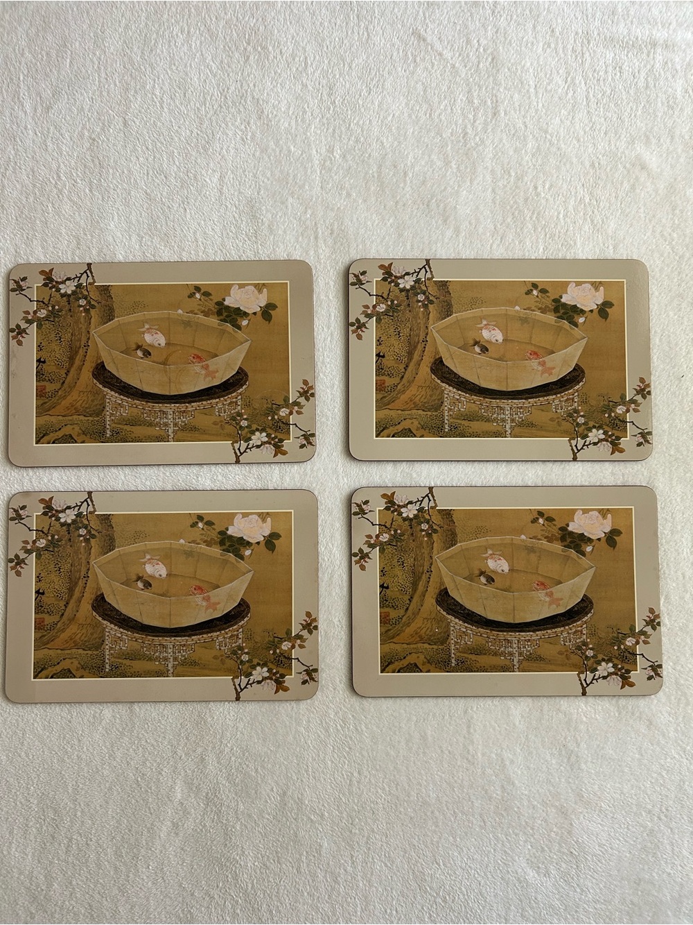 Vintage MMA Metropolitan Museum Of Art Placemats Set of 4 Japanese Goldfish